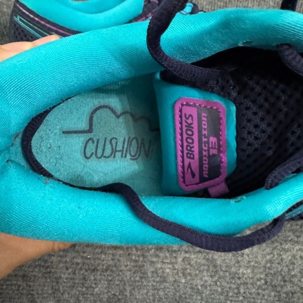 Brooks Addiction 13 Womens Running Shoes Navy Teal Purple Stability Sneakers 10 - Picture 8 of 9